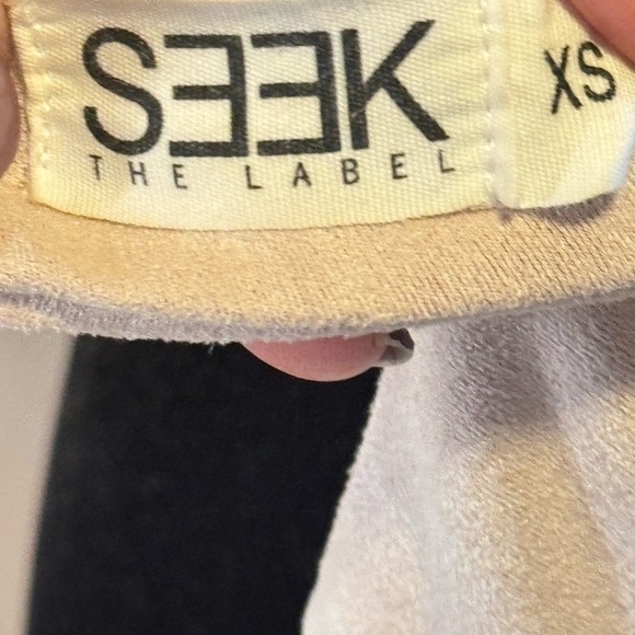 Seek The Label XS Dress Blush Nude Faux Suede Halter Stretch Australian Design - Picture 12 of 12